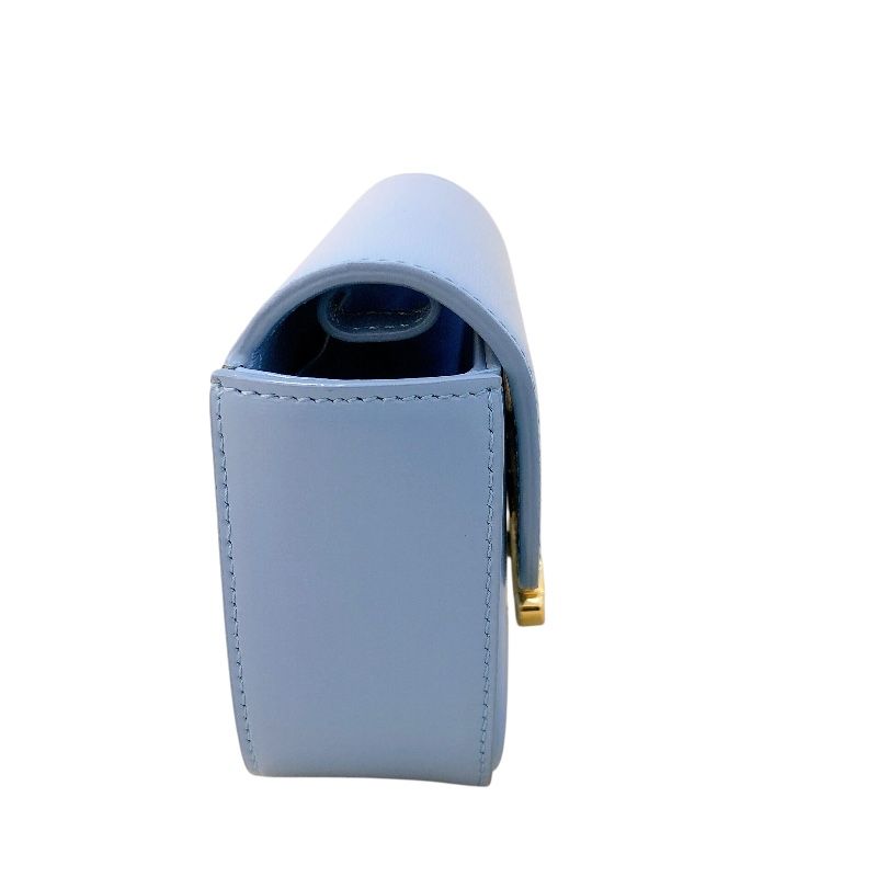 CELINE Mini Claude Ice Blue Shiny Calf Leather Shoulder Bag