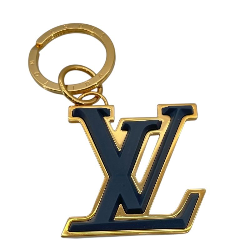 Louis Vuitton LV Soft Keychain in Navy with Gold Hardware
