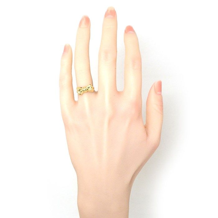 Tiffany & Co. Ribbon Bow Motif Ring in K18 Yellow Gold - Size 9