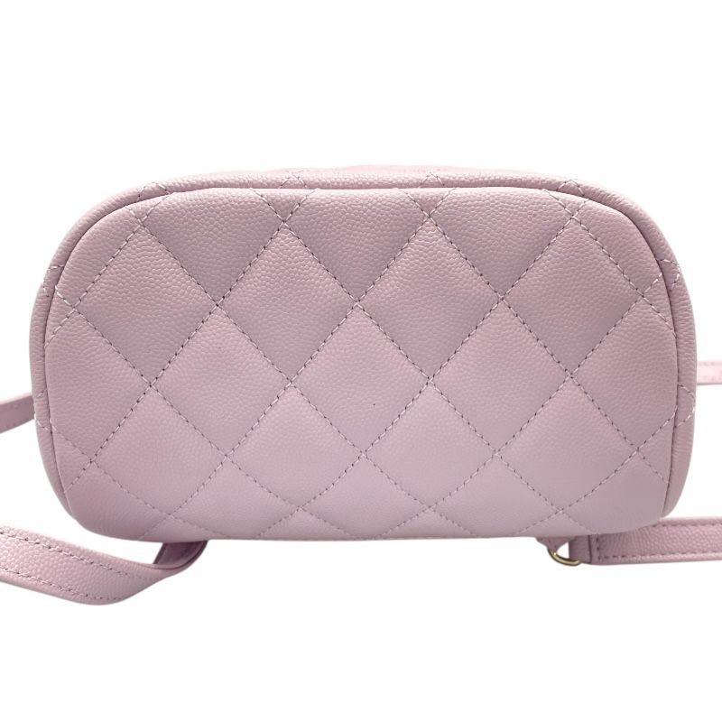 CHANEL A91121 Purple Caviar Leather Backpack with Gold Hardware