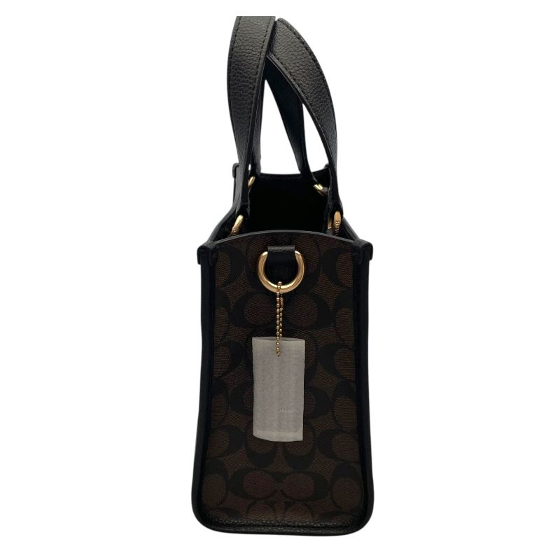 COACH Signature 2WAY Black Canvas & Leather Shoulder Bag