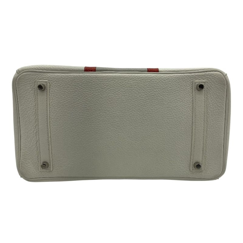 HERMES Birkin 35 Club - White, Grey, and Sangue with Silver Hardware