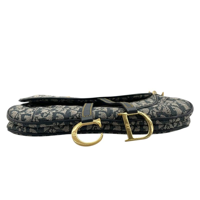 Christian Dior Saddle Bag in Navy Canvas - Timeless Elegance