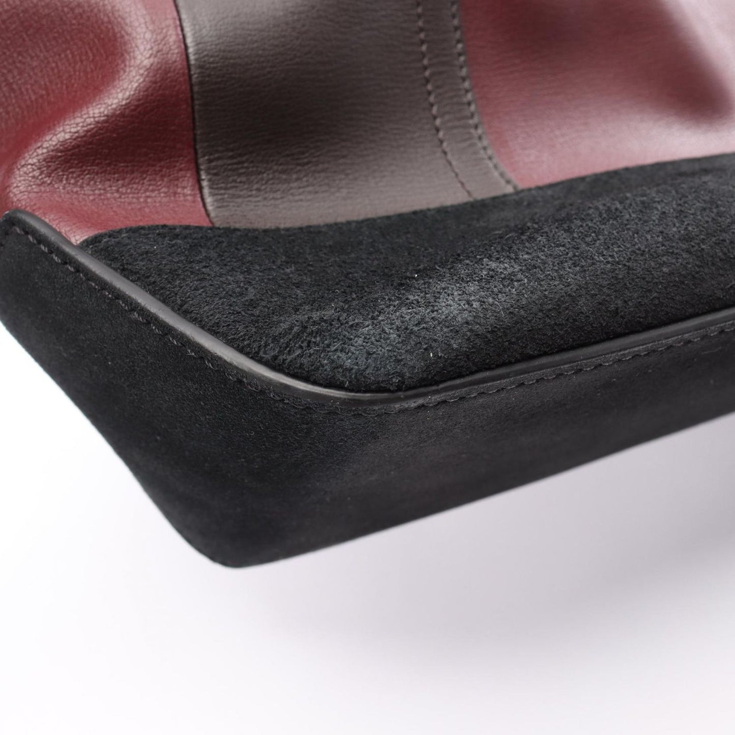 TOD'S Bordeaux & Dark Brown Leather Suede Tote Bag - Unisex