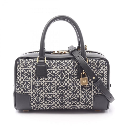 LOEWE Amazona 23 Handbag in Navy Canvas & Leather - Timeless Elegance