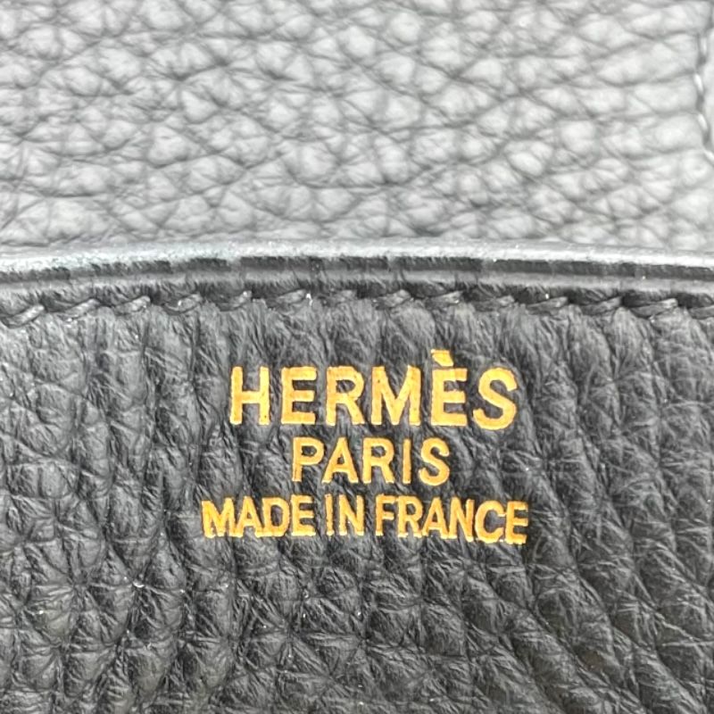 HERMES Birkin 35 Black Fjord Leather Handbag with Gold Hardware