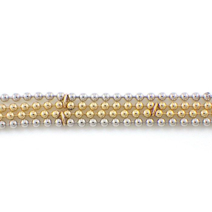 Exquisite 4-Link Ball Chain Bracelet in K10 Yellow & White Gold
