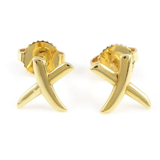 Tiffany & Co. Kiss X Cross K18YG Earrings - Exquisite Craftsmanship