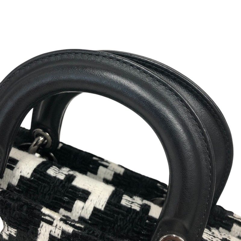 Christian Dior Lady D-Joy Medium Handbag in Black/White Tweed