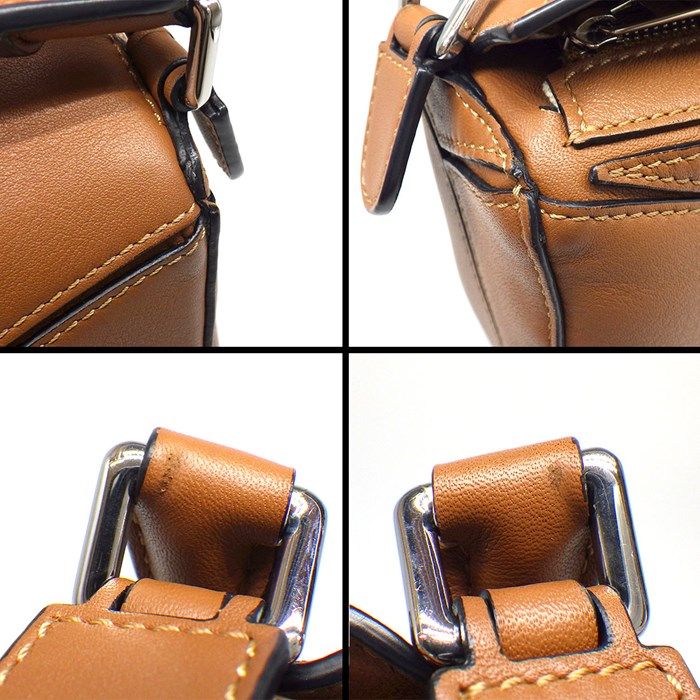 LOEWE Mini Puzzle Edge Bag in Tan Classic Calfskin
