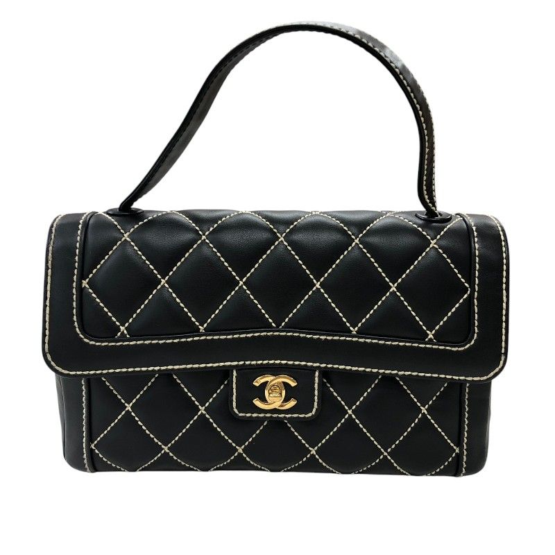 CHANEL Wild Stitch Handbag in Black with Gold Hardware