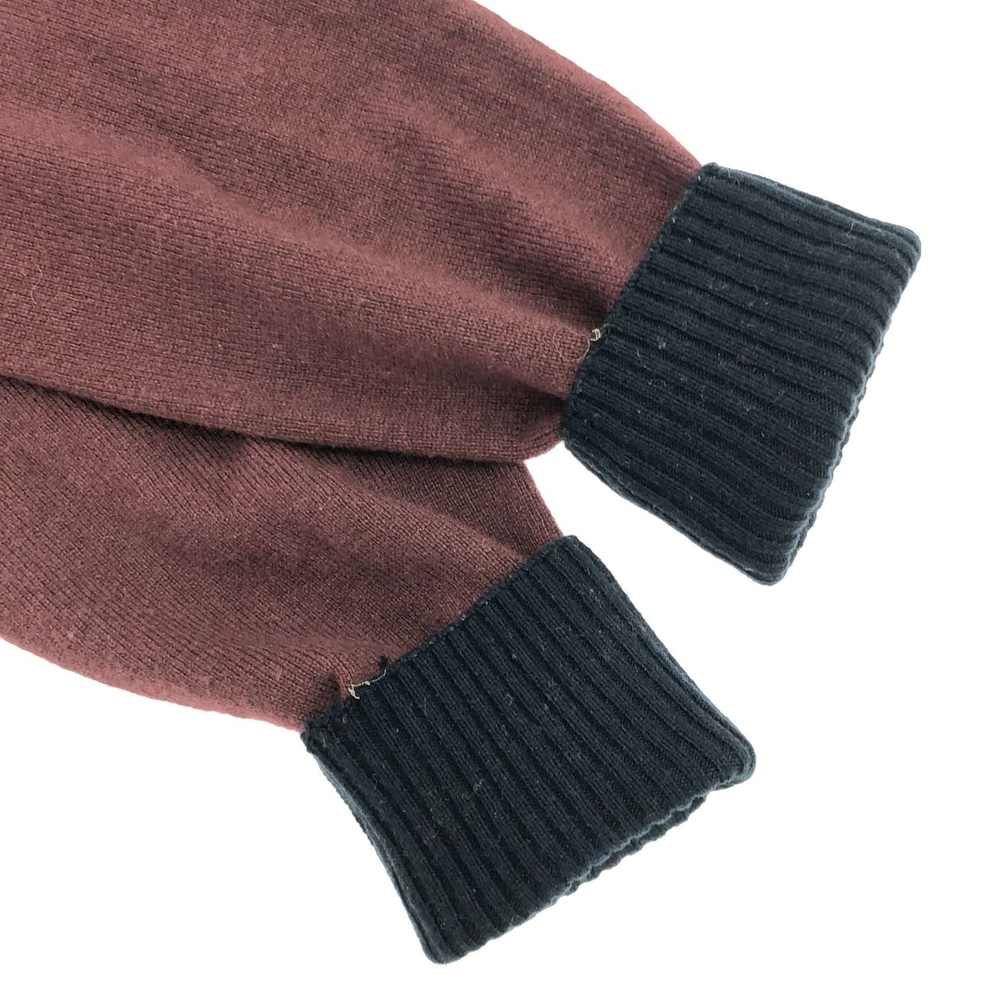 HERMES Burgundy Wool Knit Sweater - Timeless Elegance