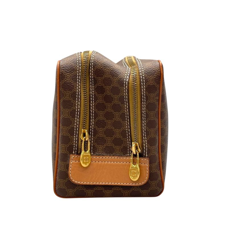 CELINE Macadam Brown PVC Pouch - Timeless Elegance