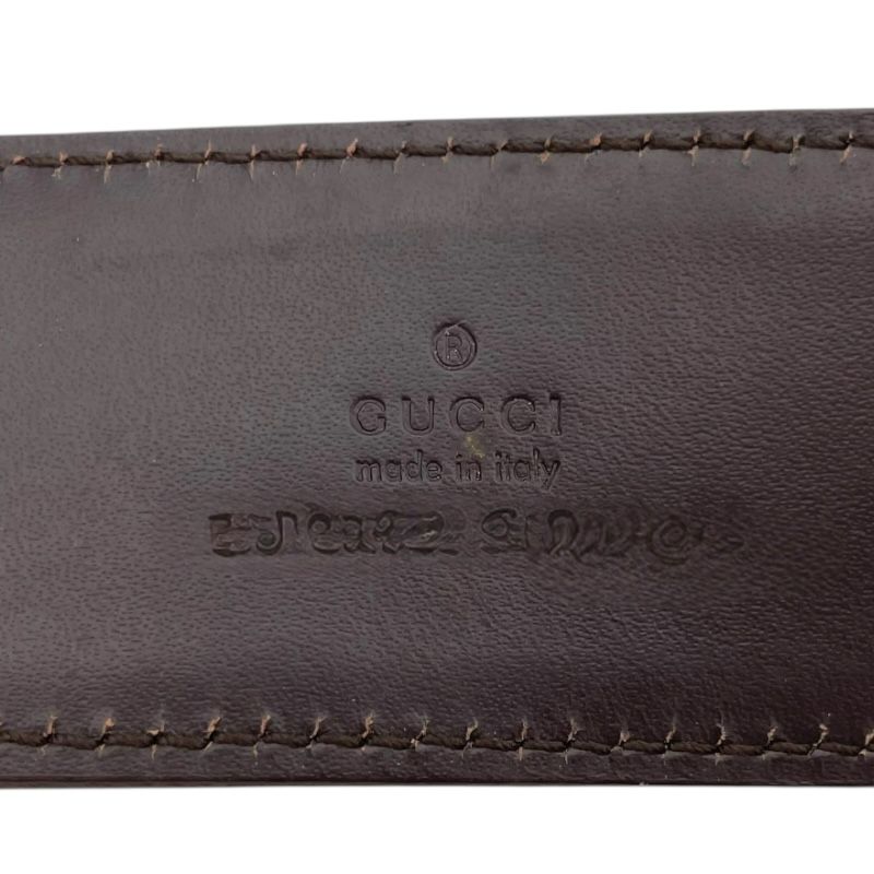 GUCCI Interlocking G Belt - Brown GG Canvas - Unisex - 80cm