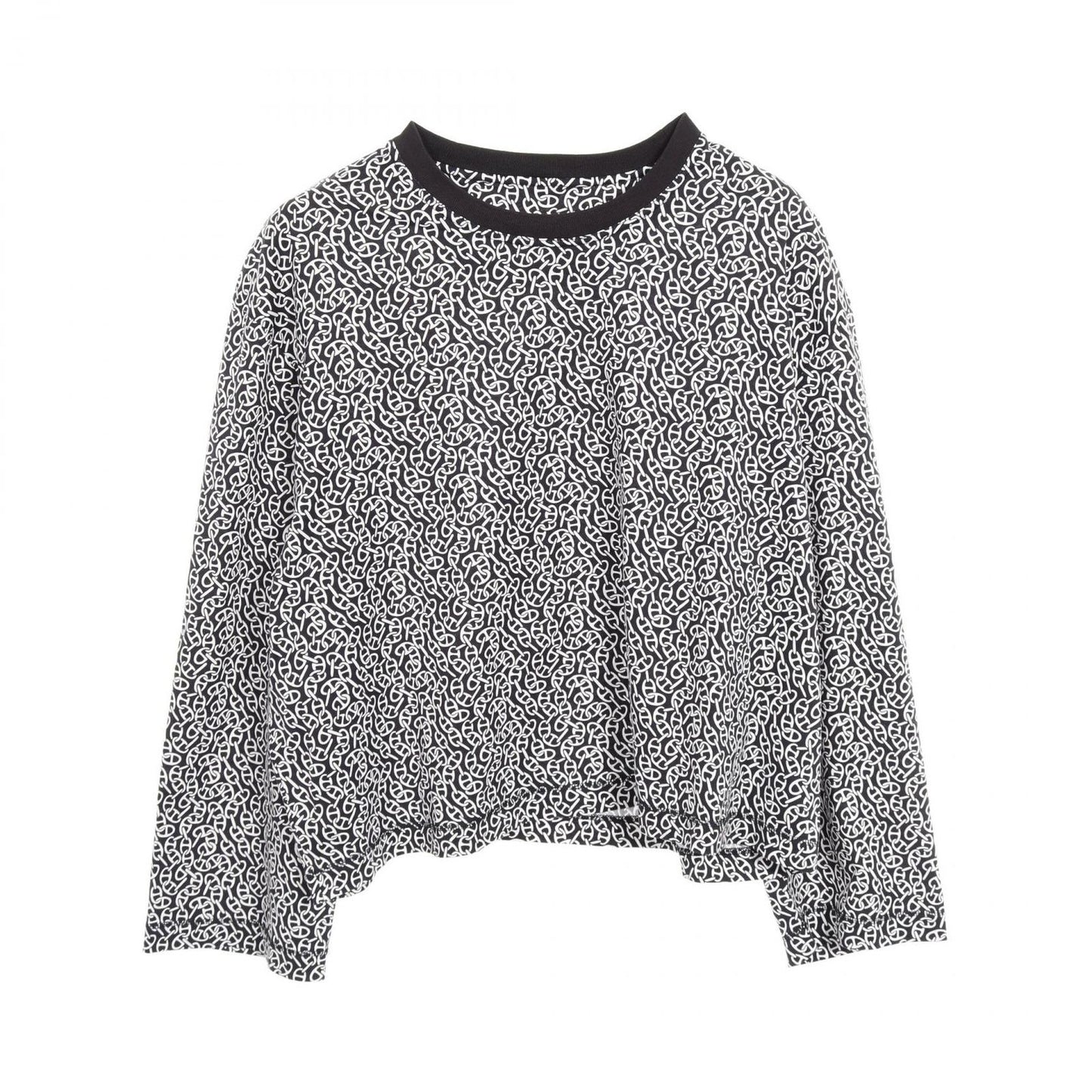 HERMES Naoussa Chaine Print Cotton T-Shirt - Navy - Size 42