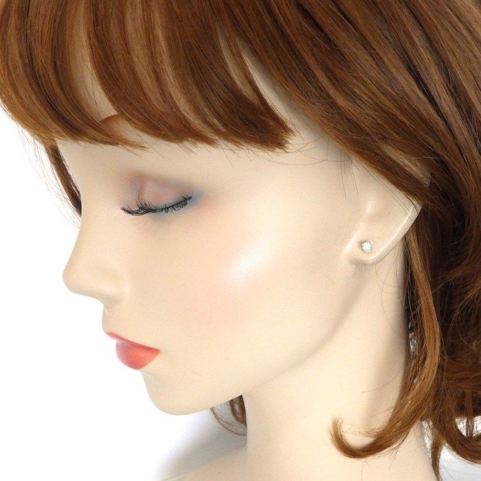 Tiffany & Co. Solitaire Diamond Earrings in K18 Pink Gold