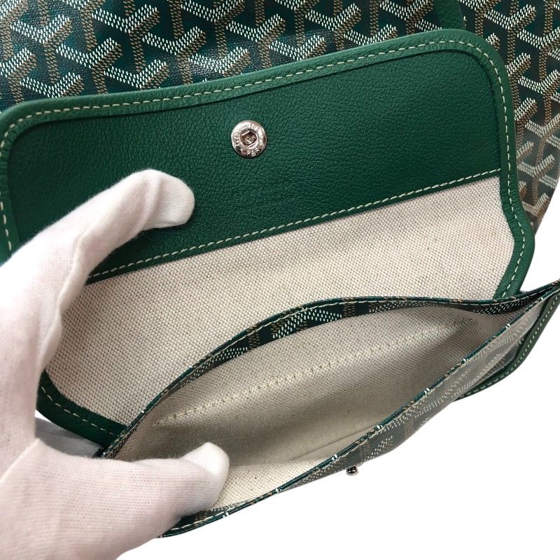 GOYARD Saint Louis PM Green Goyardine Canvas Unisex Handbag