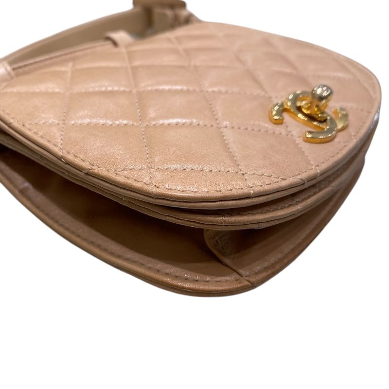 CHANEL Matelassé Belt Bag in Beige with Gold Hardware