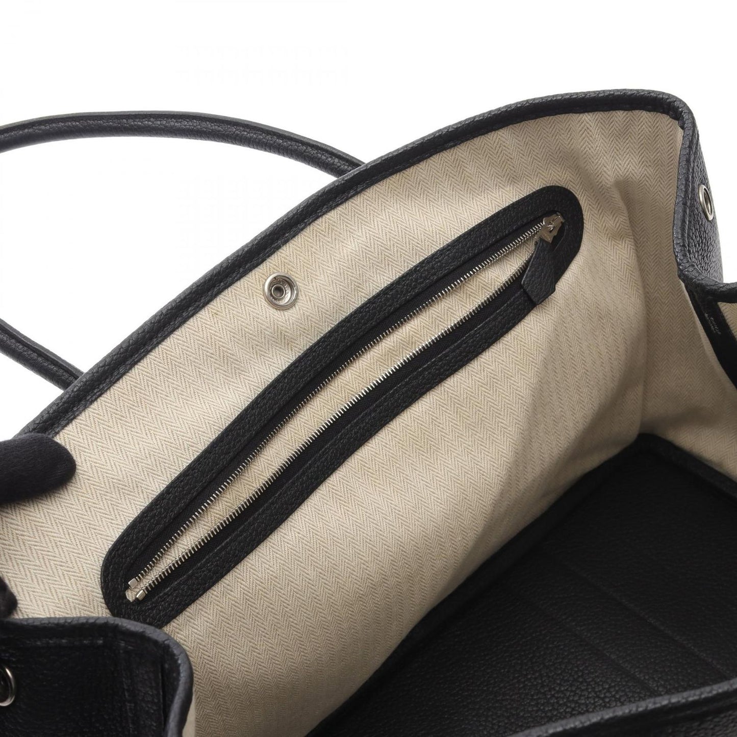 HERMES Garden Party PM Tote Bag in Black Leather - Timeless Elegance