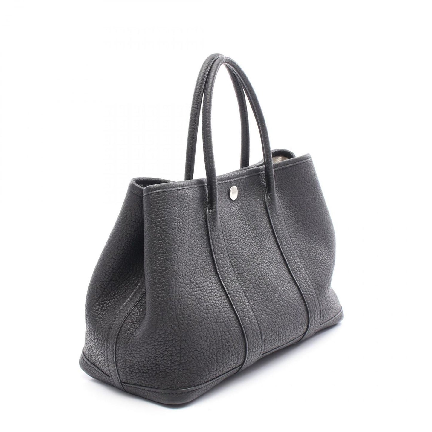 HERMES Garden Party TPM Tote Bag in Black Leather - Timeless Elegance