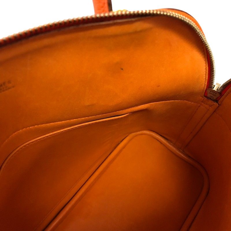 HERMES Bolide 31 Handbag in Orange with Gold Hardware