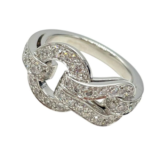 Cartier Agrafe Diamond Ring in Au750 - Exquisite Silver Elegance