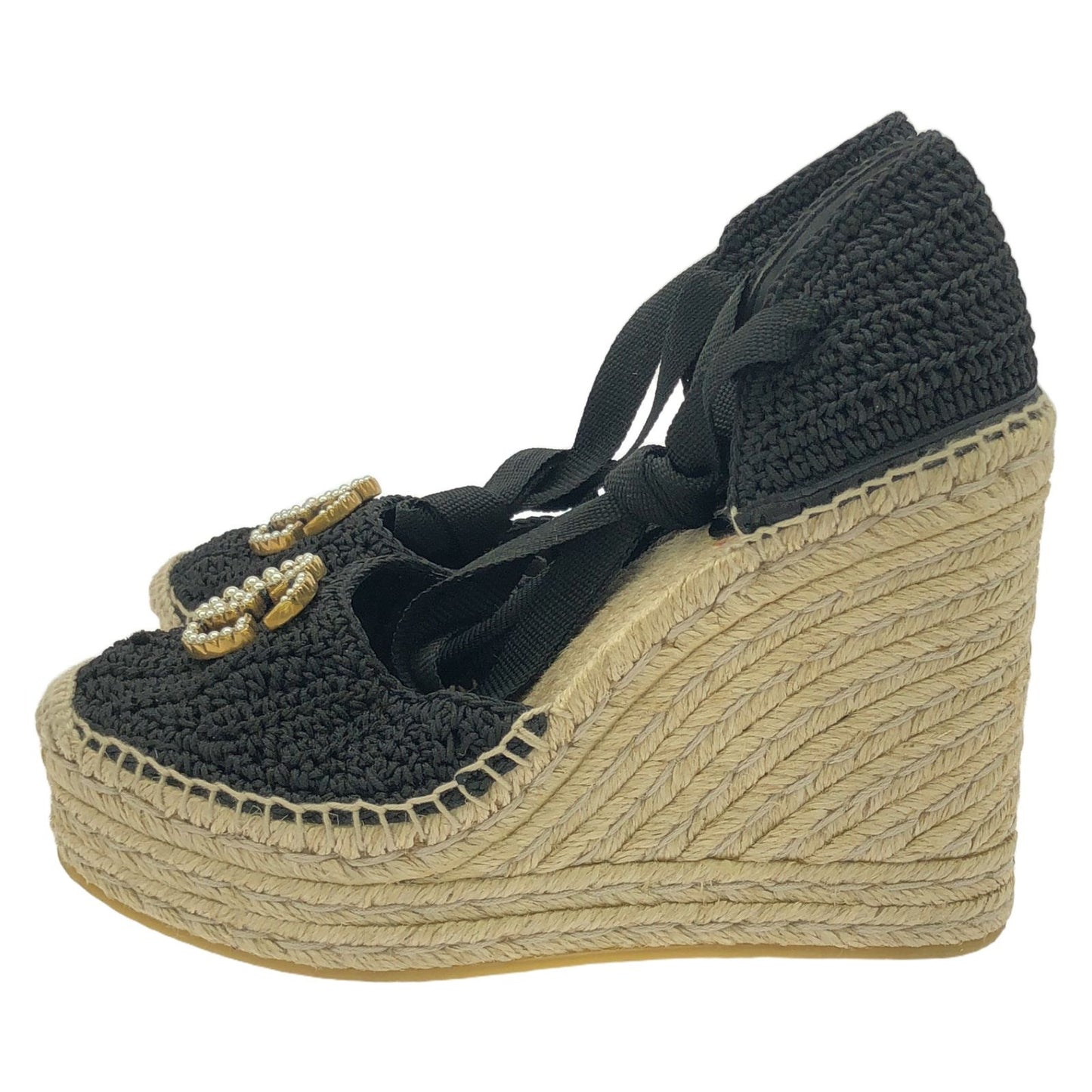 GUCCI GG Marmont Black Wedge Sandals - Timeless Elegance