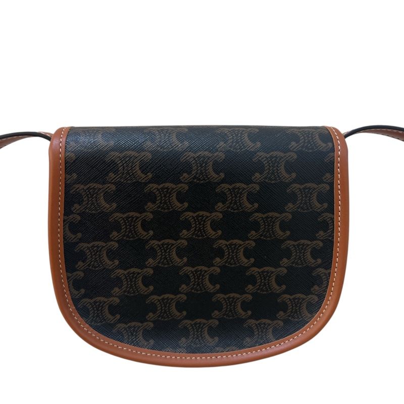 CELINE Mini Basse 196702 Triomphe Canvas Tan Shoulder Bag