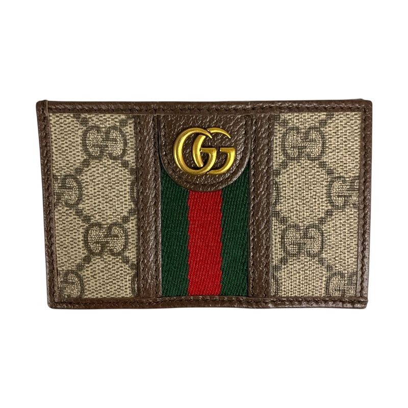 GUCCI Ophidia Card Case Beige/Brown GG Supreme - Luxury Accessory