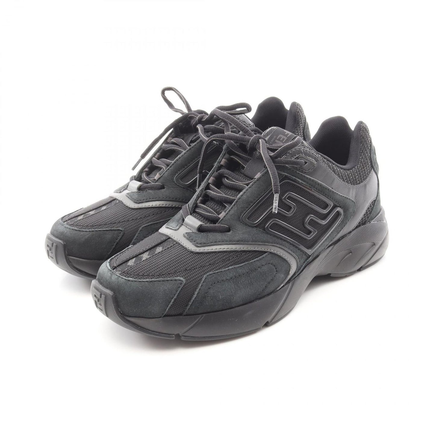 FENDI FASTER Suede Sneakers - Timeless Elegance in Black