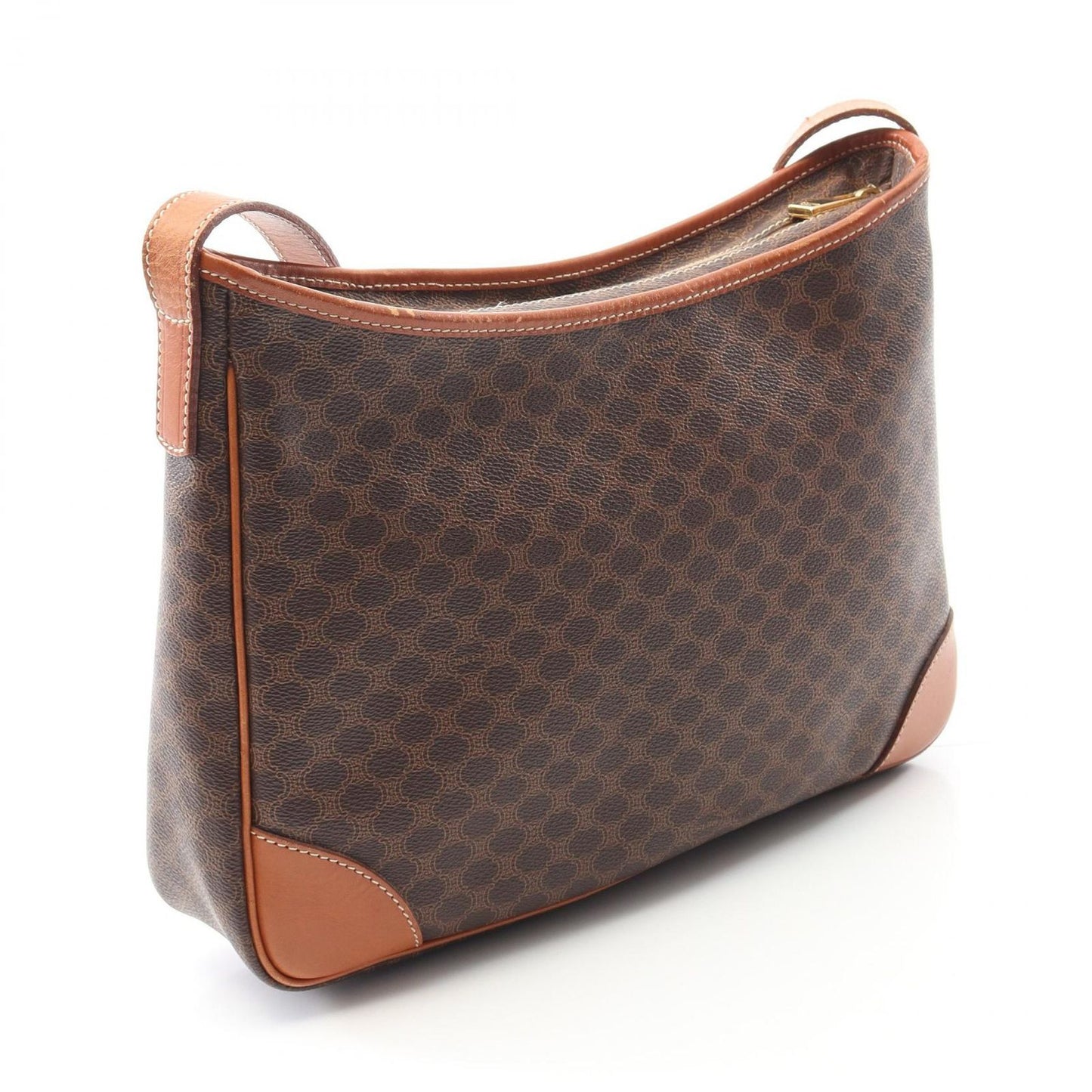 CELINE Macadam Shoulder Bag in Dark Brown PVC Coated Canvas