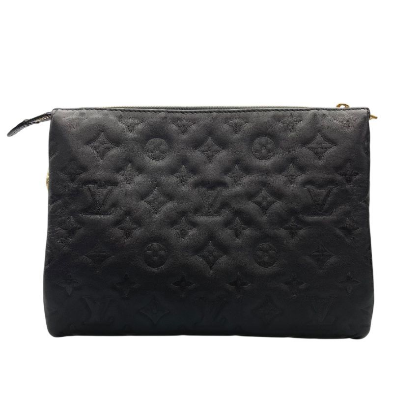 Louis Vuitton Pochette Coussin M57790 Noir Embossed Lambskin Shoulder Bag