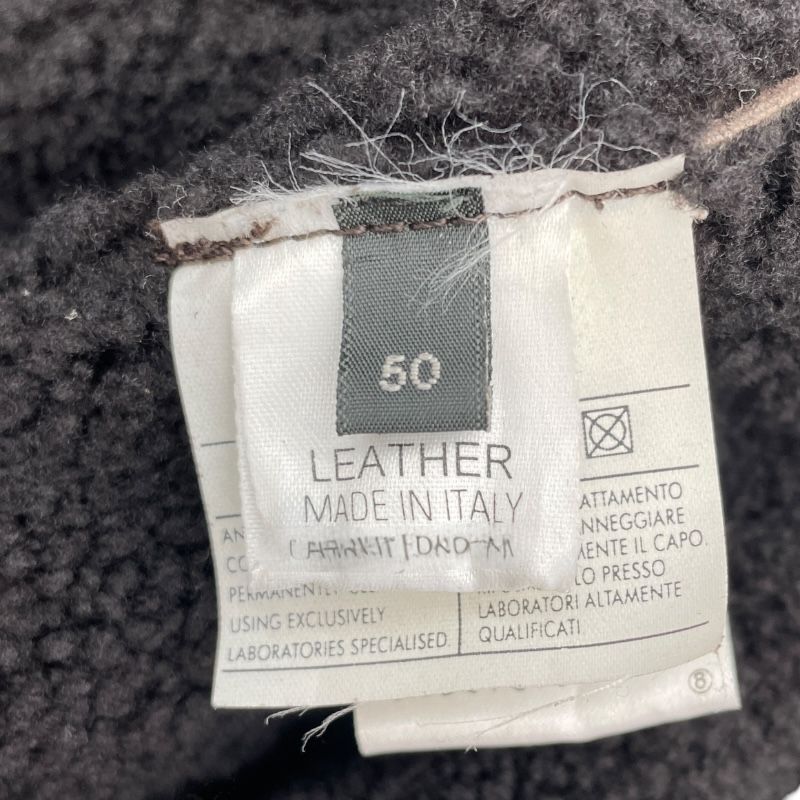 Salvatore Ferragamo Brown Leather Shearling Jacket for Men