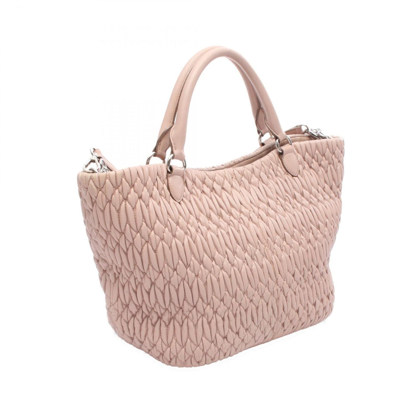 Miu Miu Nappa Crystal Matelassé Handbag in Pink Beige