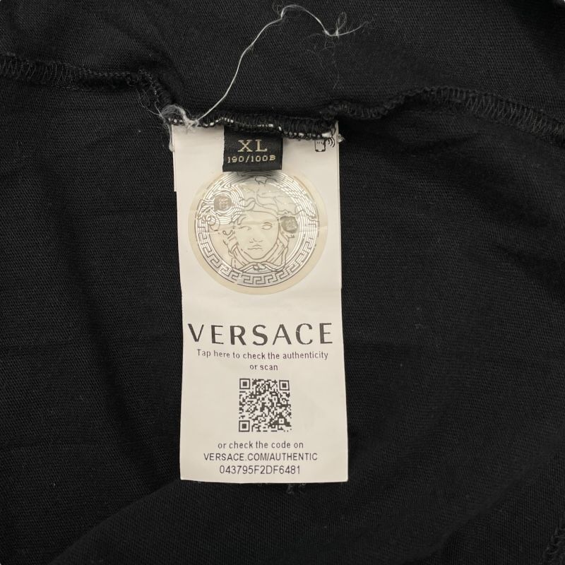 Versace Logo Print T-Shirt in Black Cotton - Men's XL