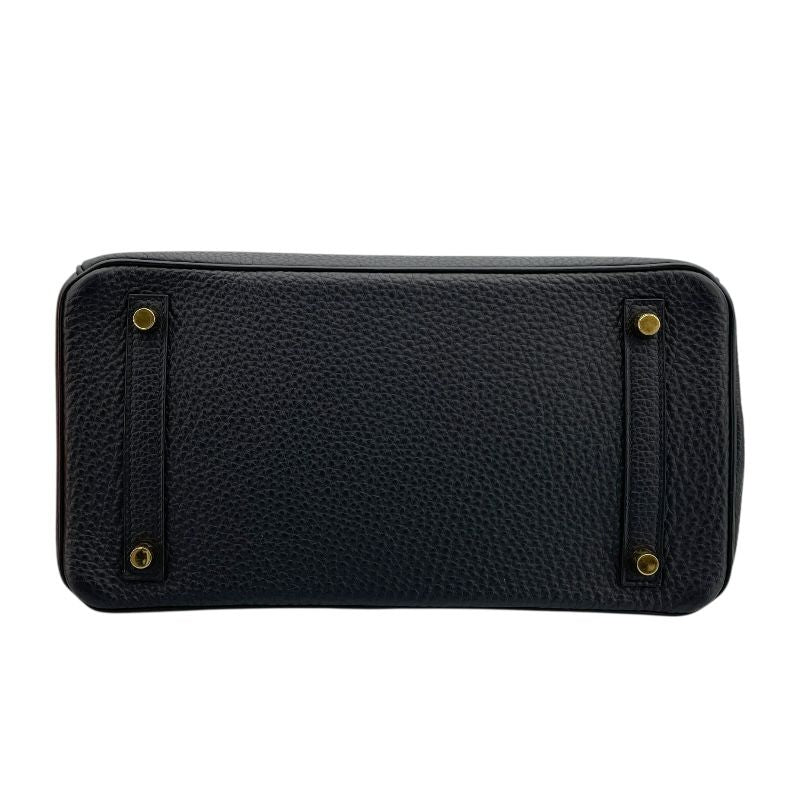 HERMES Birkin 30 D Stamp Black & Gold Hardware Handbag