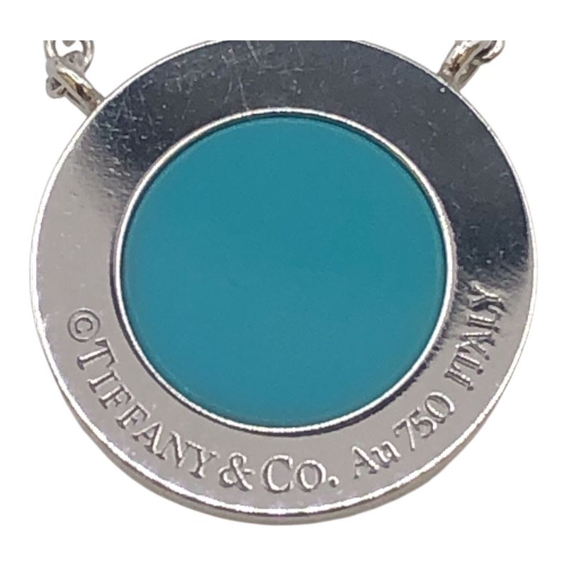 Tiffany & Co. T Circle Necklace in 750WG with Turquoise