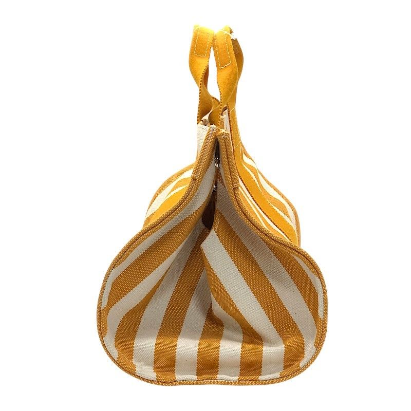 HERMES Cannes PM Tote Bag in Orange & White - Exquisite Cotton Craftsmanship