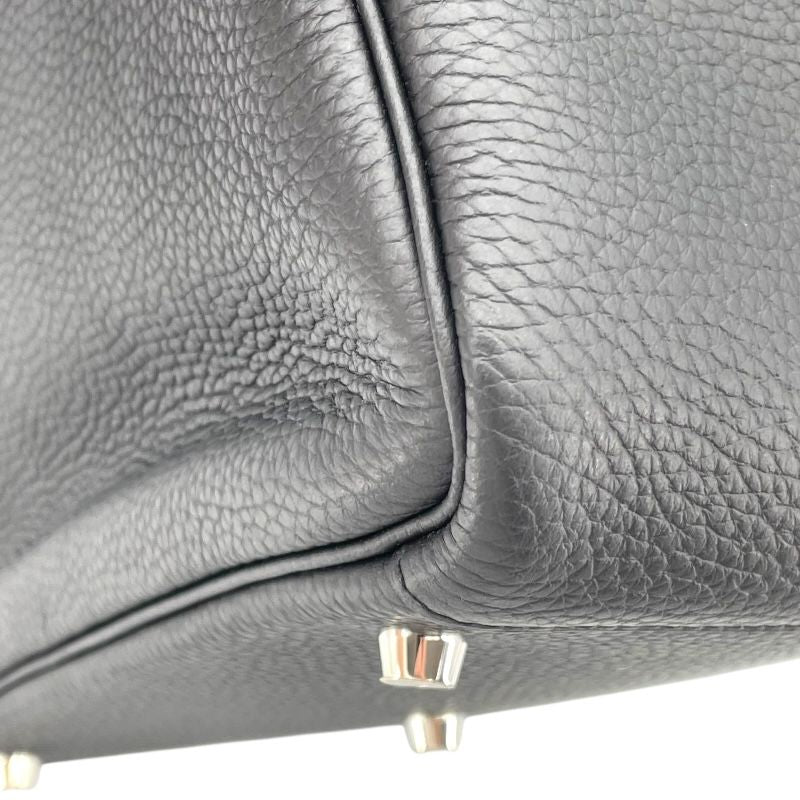 HERMES Lindy 30 Handbag in Black Togo Leather with Silver Hardware