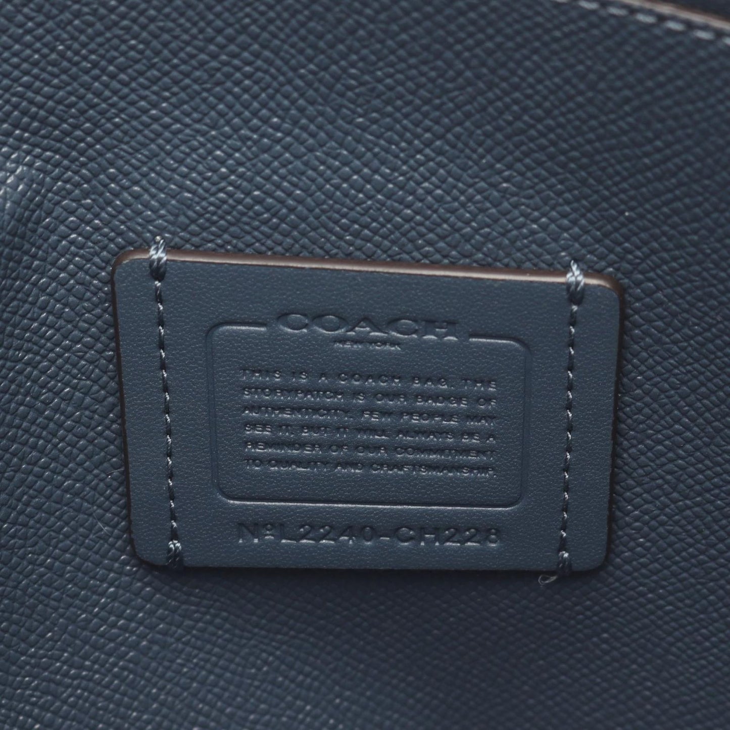 COACH Molly Tote 25 Signature Chambray Handbag - Blue Canvas & Leather