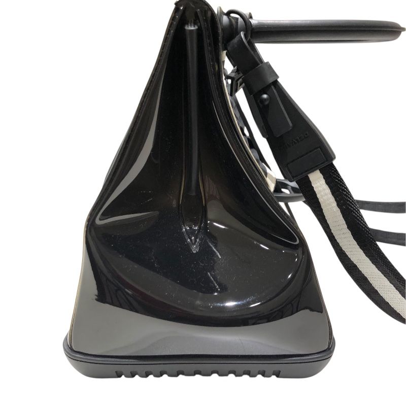 DELVAUX Brillant MM Champion Black & White Enamel Handbag