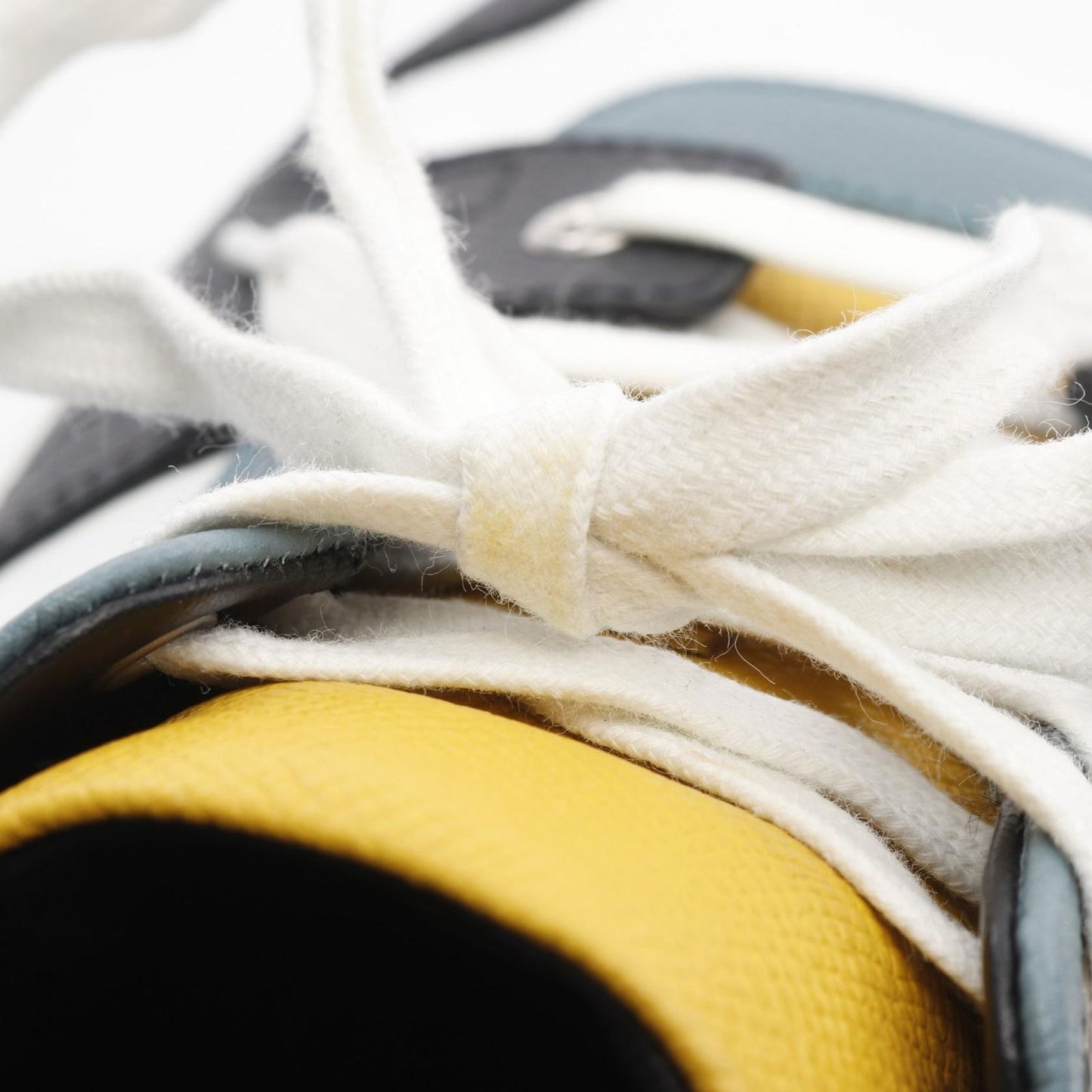 HERMES Leather Sneakers in Green & Yellow - Size 41