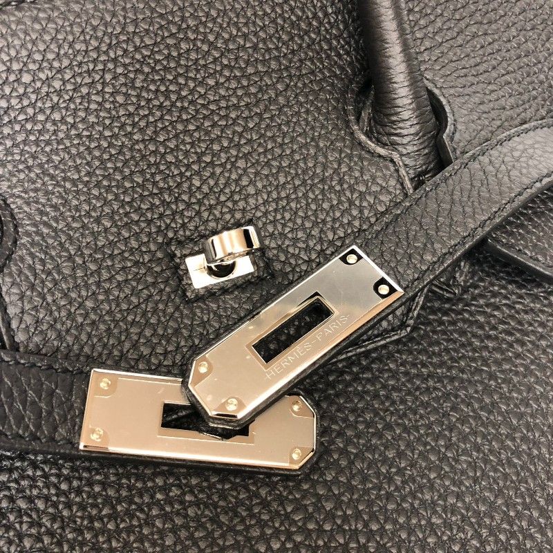 HERMES Birkin 35 B Stamp Black Togo Leather Handbag with Silver Hardware