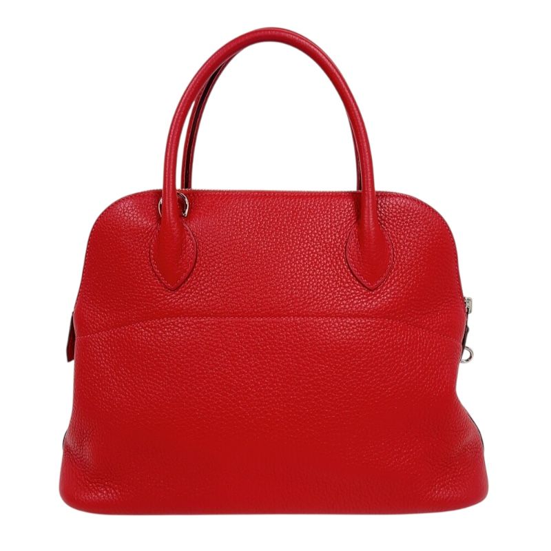 HERMES Bolide 31 Handbag - Rouge Kazak with Silver Hardware (2023)