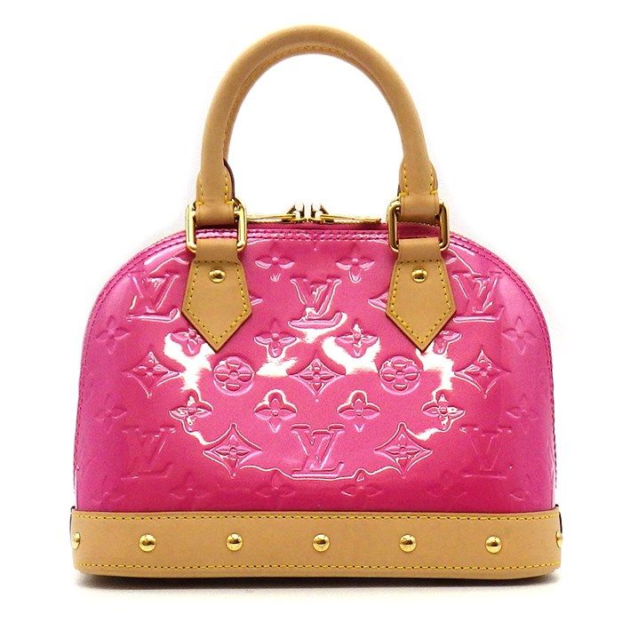 Louis Vuitton Alma BB M90611 Neon Pink Monogram Vernis Handbag