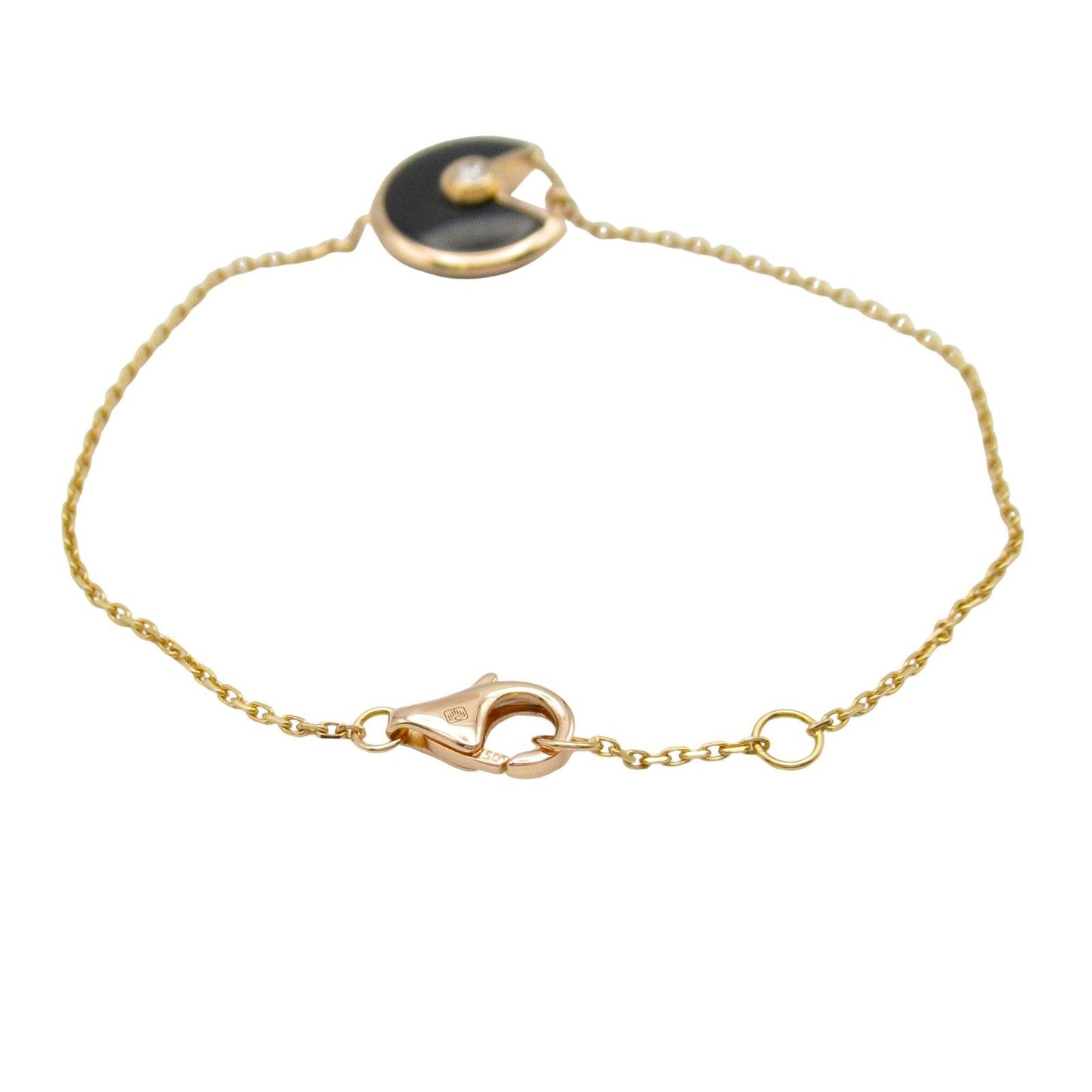 Cartier Amulette Onyx Bracelet in 18K Pink Gold with Diamonds