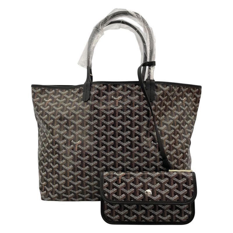 GOYARD Saint Louis PM Black Goyardine Canvas Unisex Tote Bag