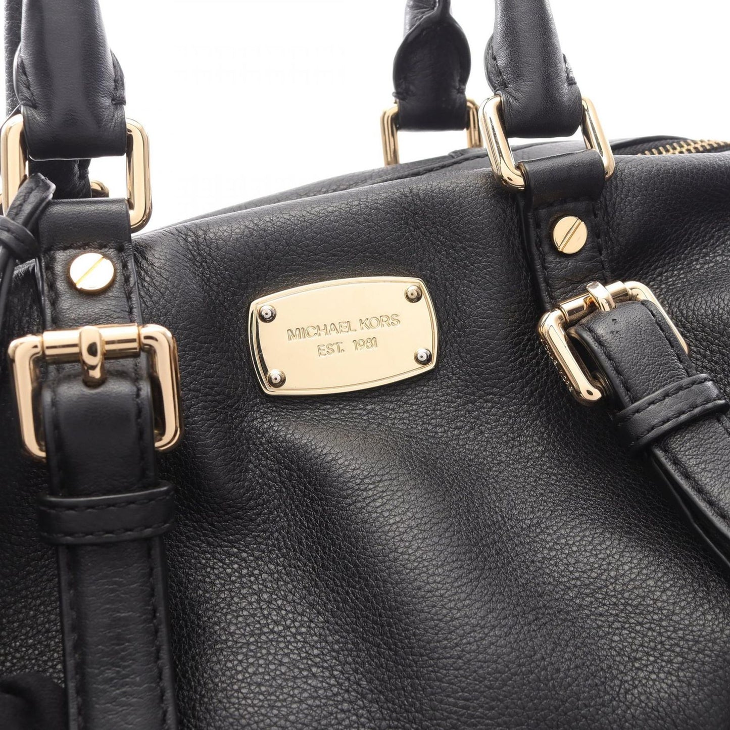 Michael Kors Bedford Luggage MD Satchel - Timeless Black Leather