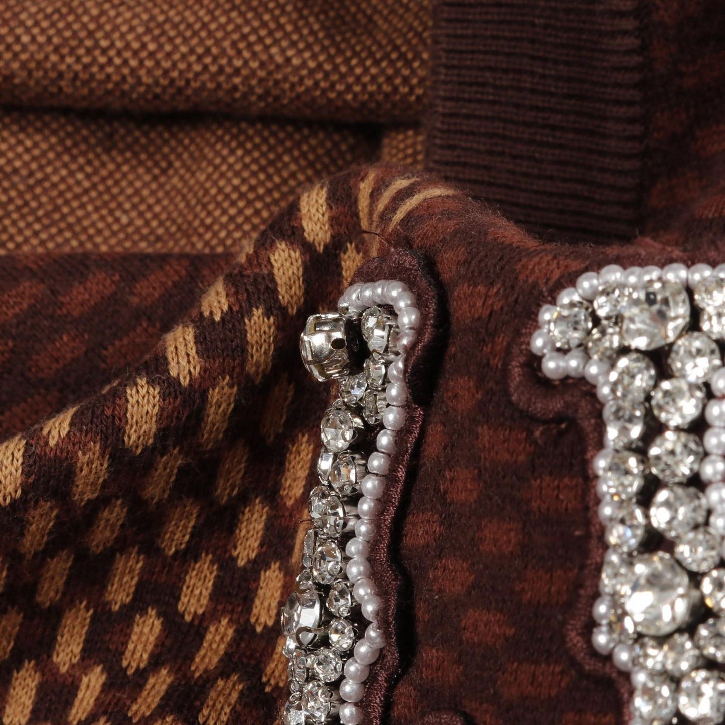 Louis Vuitton Brown Cotton Damier Crew Neck Short Sleeve Top