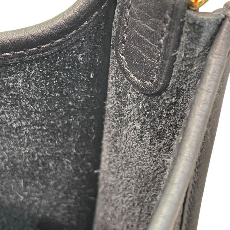 HERMES Evelyne TPM Black Togo Leather Shoulder Bag with Gold Hardware